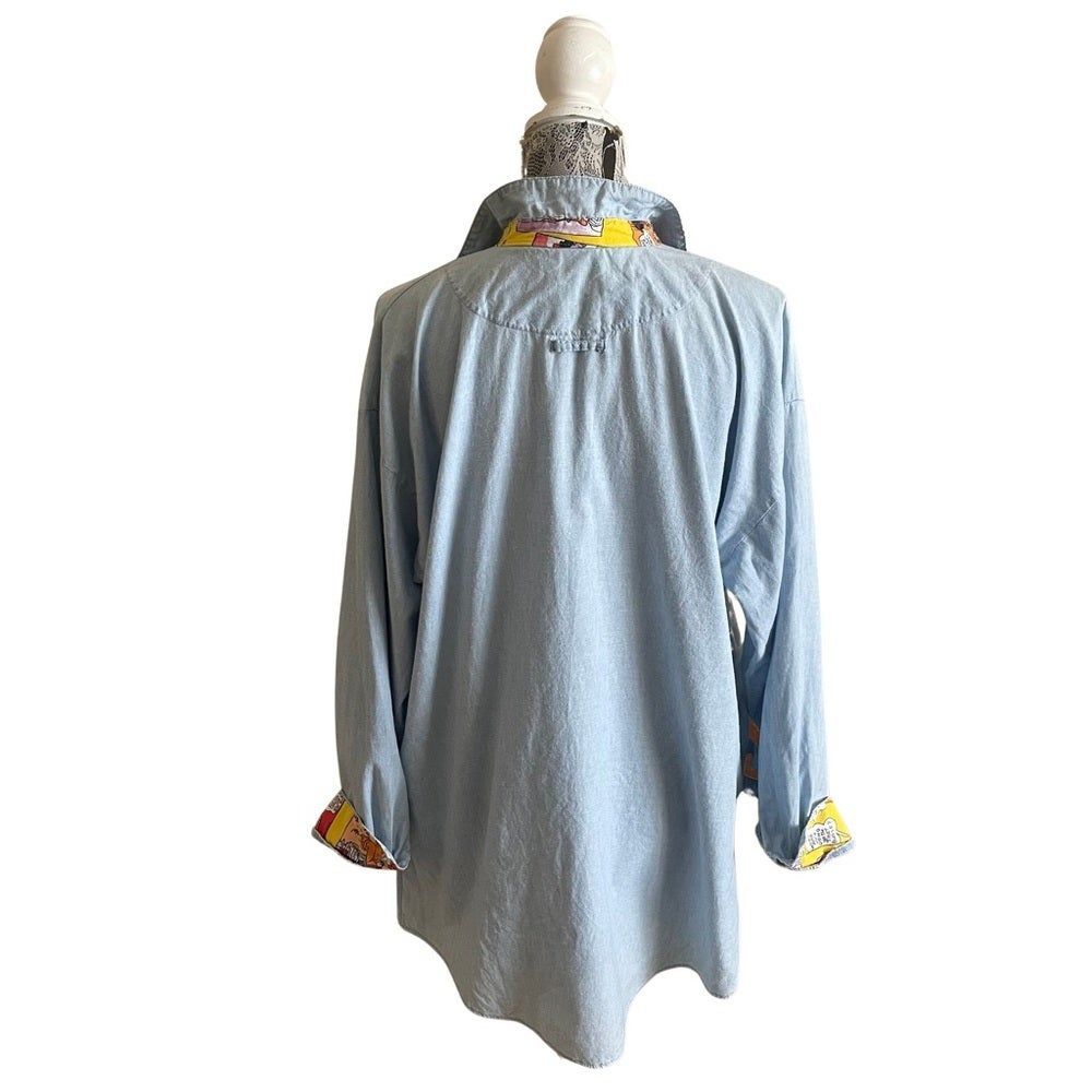 Vintage Lillie Langtry Cotton Shirt With Comic Print Details - Picture 3 of 8